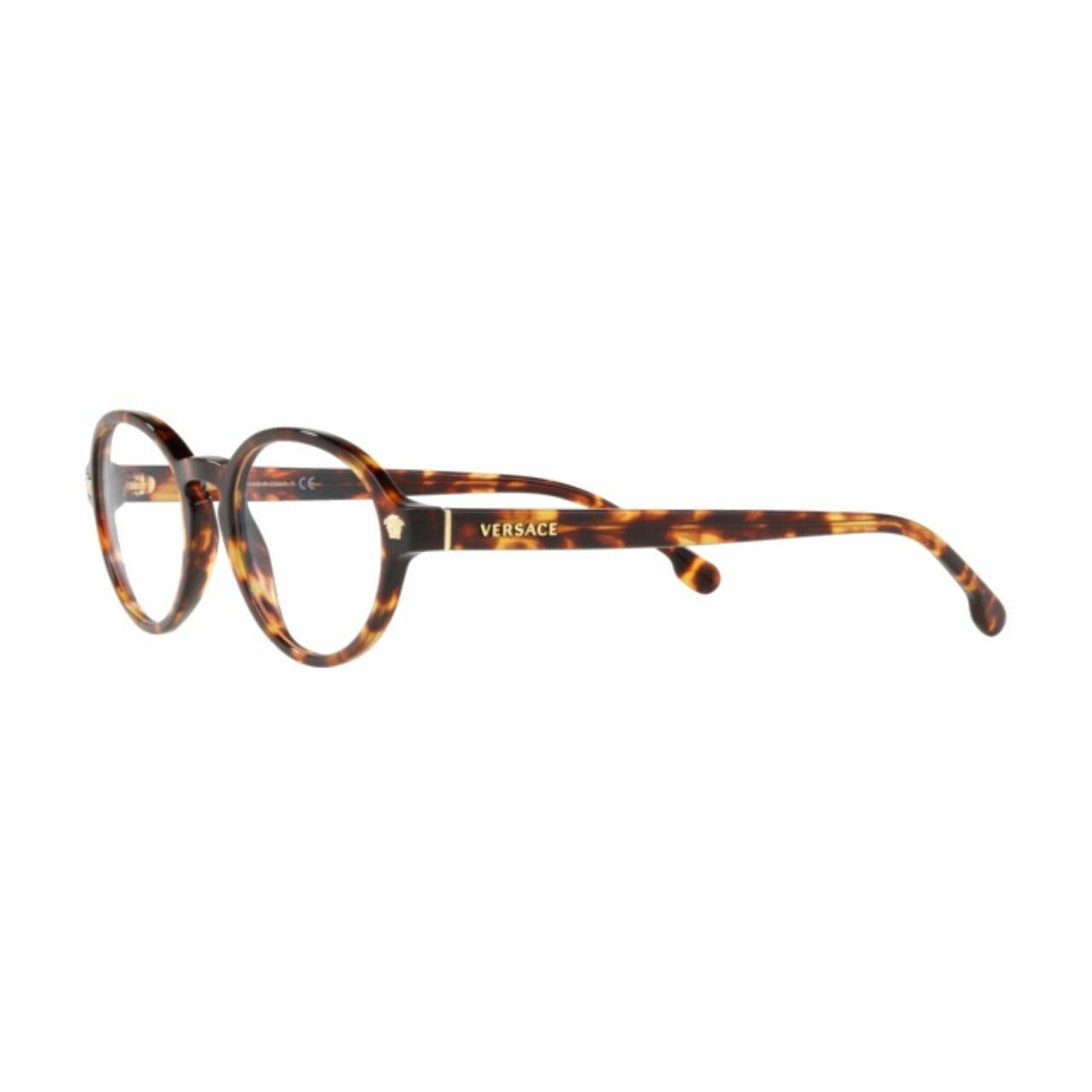 Versace VE3259-5276 Havana Oval Women's Plastic Eyeglasses featuring a stylish full-rim design in a chic Havana color.